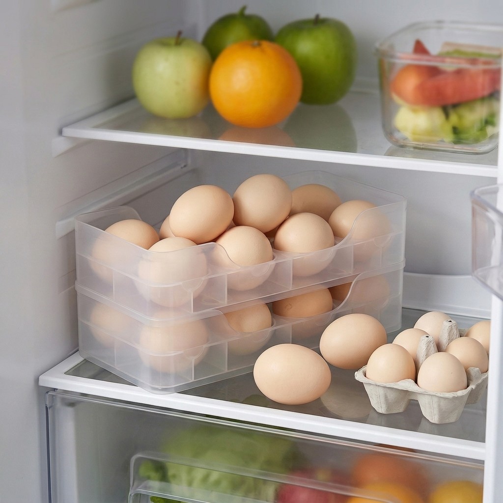 Food Storage For Refrigerator - Stackable Egg Holder for Fridge Door
