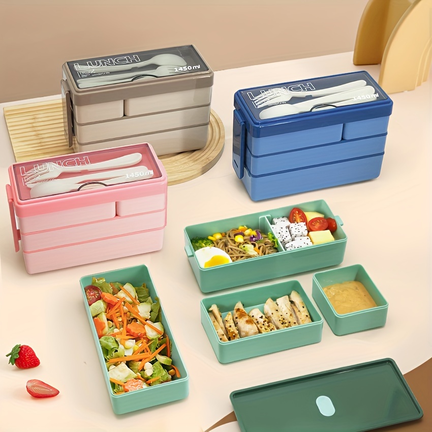 Food Storage Large Plastic Containers - 1450ML Bento Lunch Box Large Capacity