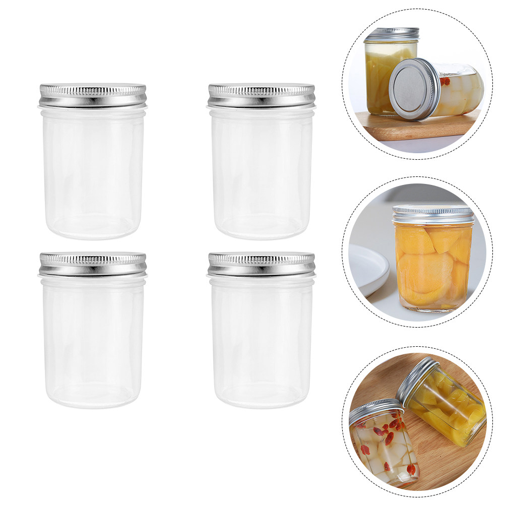 Food Storage Pantry - 4Pcs Jam Glass Storage Jars Moisture