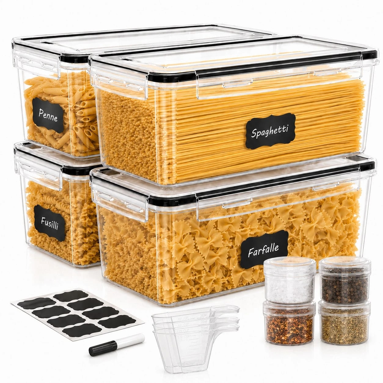 Food Storage Large Plastic Containers - Large Airtight Food Storage Containers Set