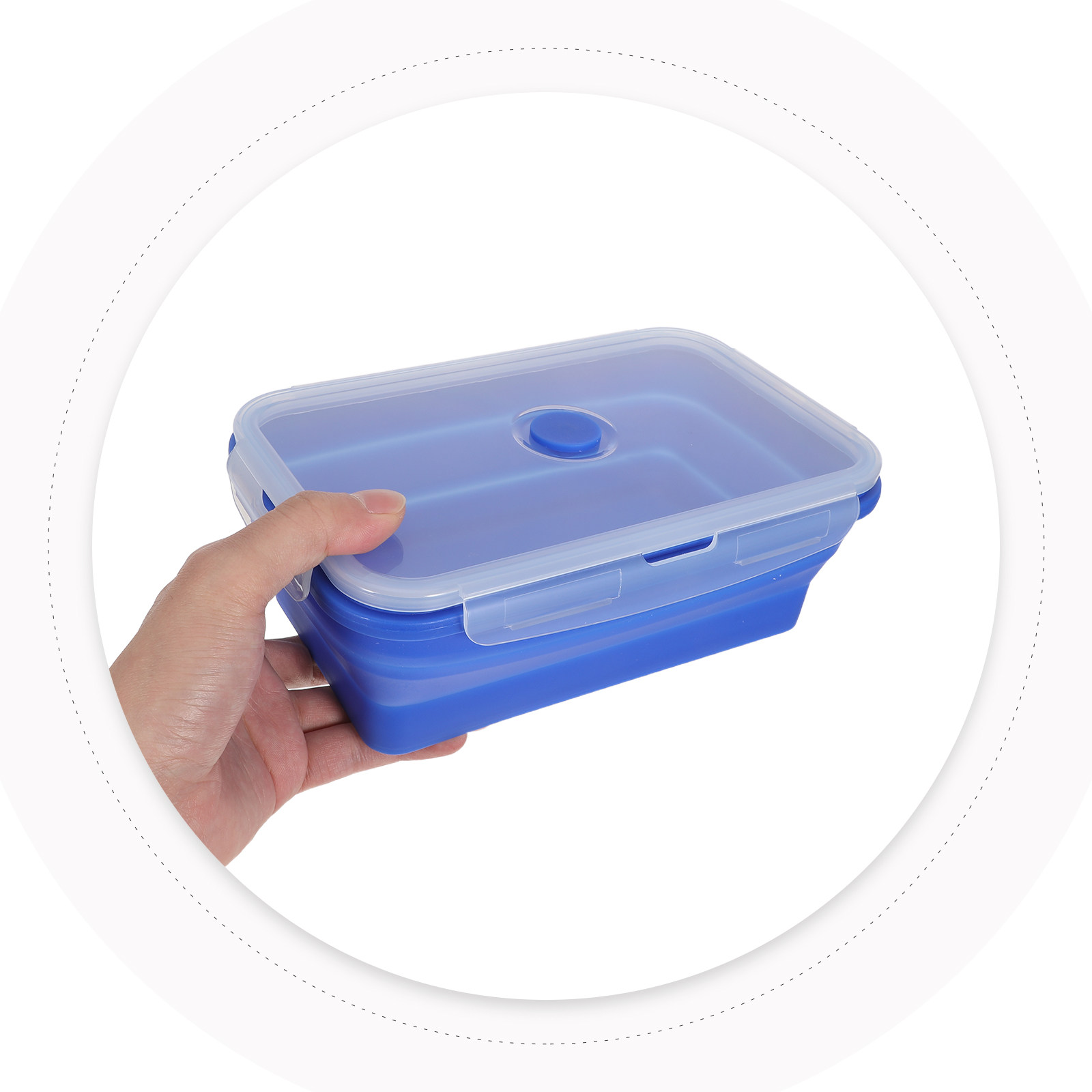Food Storage Silicone - 4Pcs Foldable Silicone Lunch Box Containers