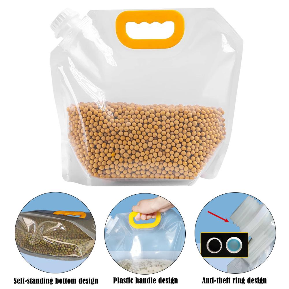 Food Storage Large Plastic Containers - Large Grain Sealed Bag with Handle