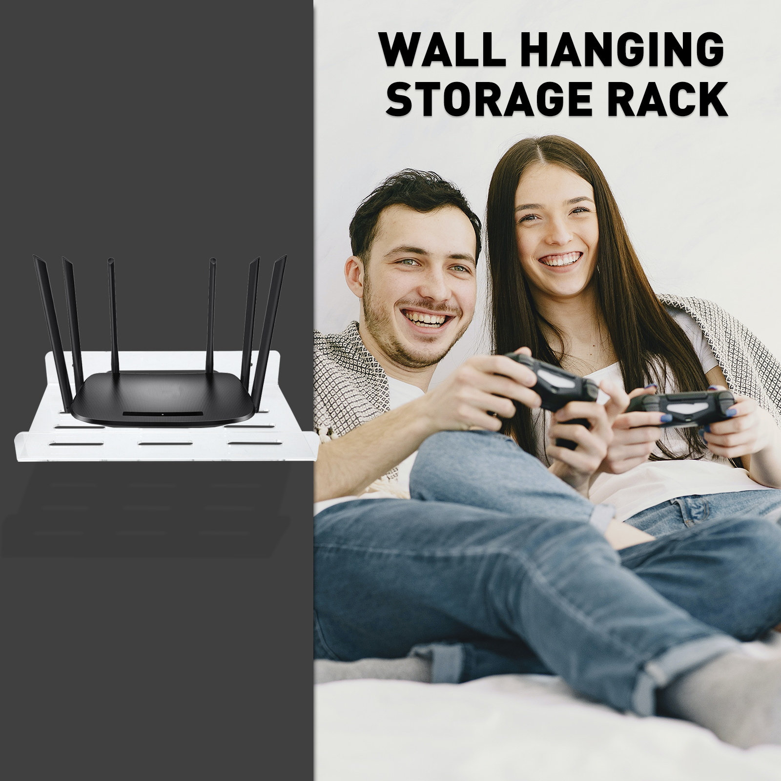 Food Storage And Organizer - 1Set Router Storage Rack Wall Mounted