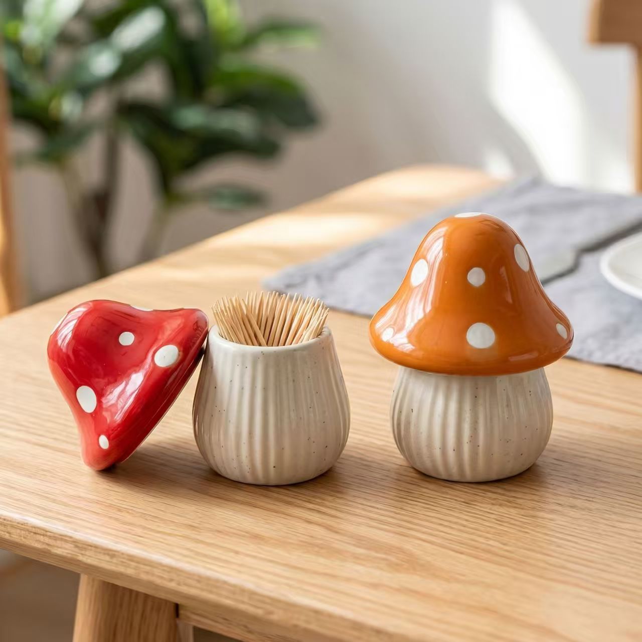 Cartoon Mushroom Ceramic Stora - Food Storage For Room recension och pris