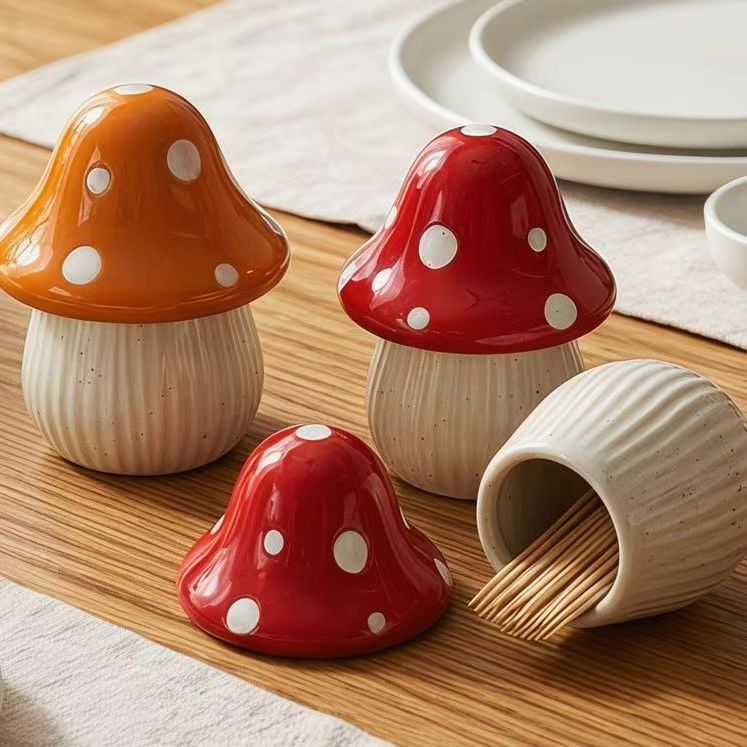 Cartoon Mushroom Ceramic Stora - Food Storage For Room recension och pris