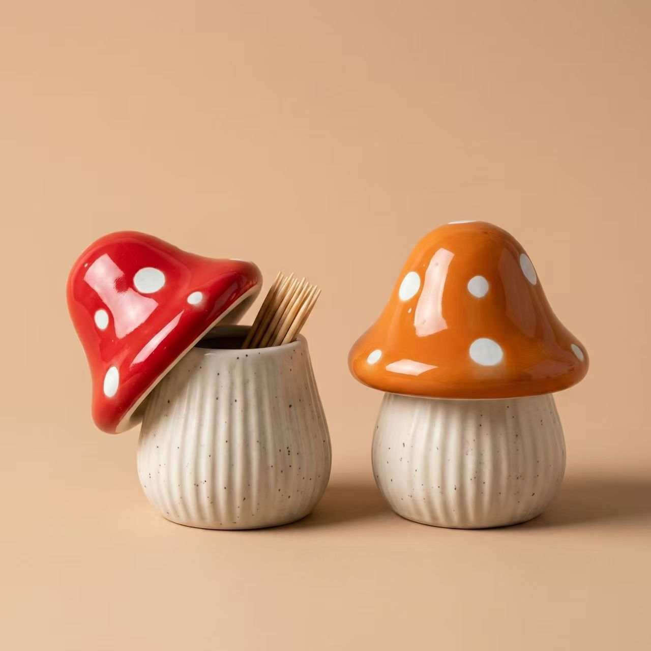 Cartoon Mushroom Ceramic Stora - Food Storage For Room recension och pris