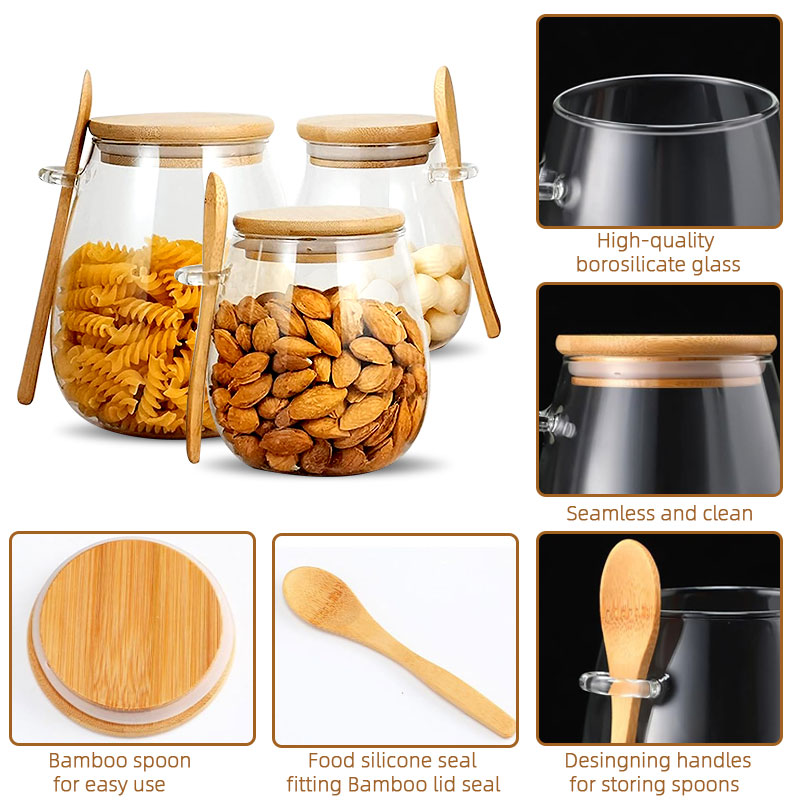34oz sealed glass jar with spo - Food Storage Set Glass recension och pris