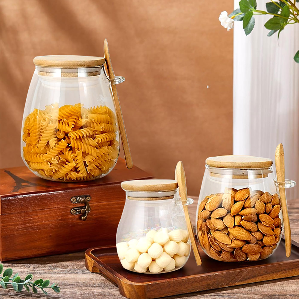 34oz sealed glass jar with spo - Food Storage Set Glass recension och pris