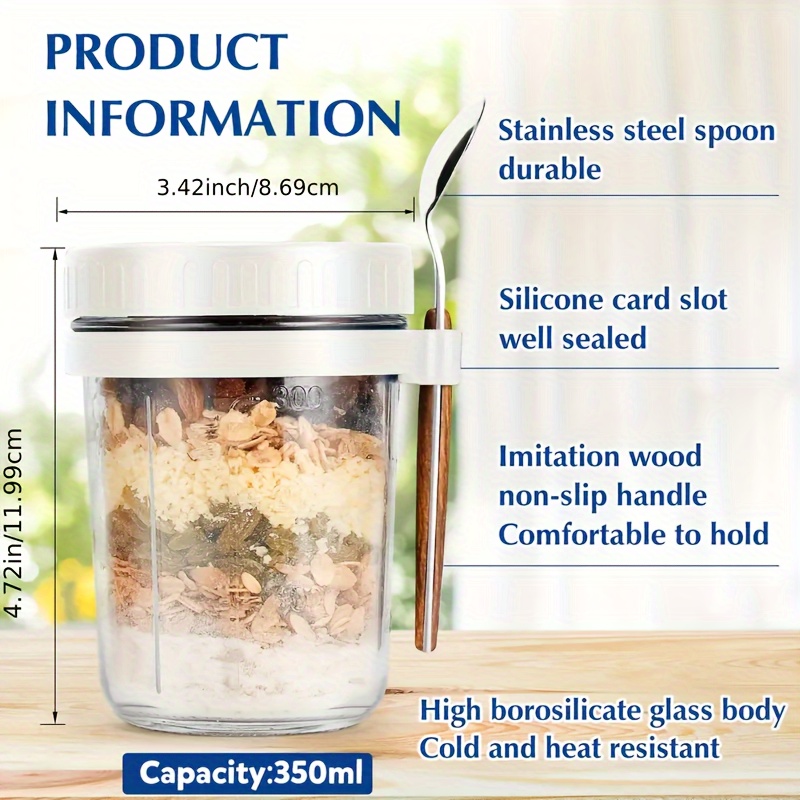 1pc/2pcs Glass Oatmeal Cup, Ov - Food Storage Set Glass recension och pris