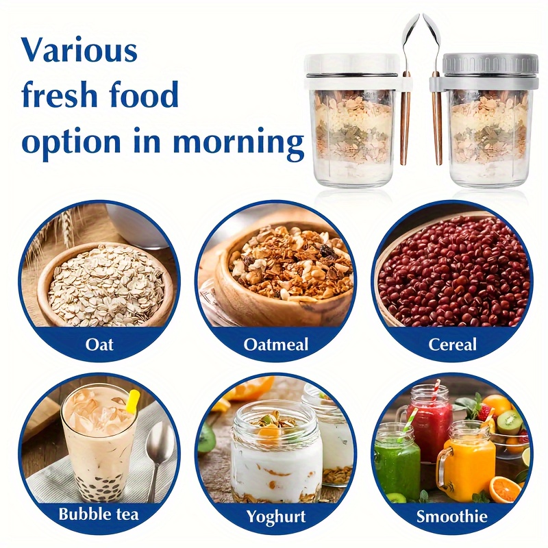 1pc/2pcs Glass Oatmeal Cup, Ov - Food Storage Set Glass recension och pris