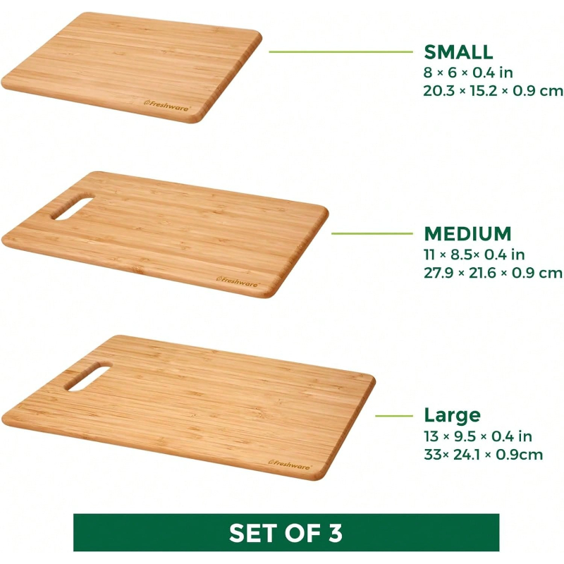 Bamboo Cutting Board Set 3 Woo - Food Storage For Room recension och pris