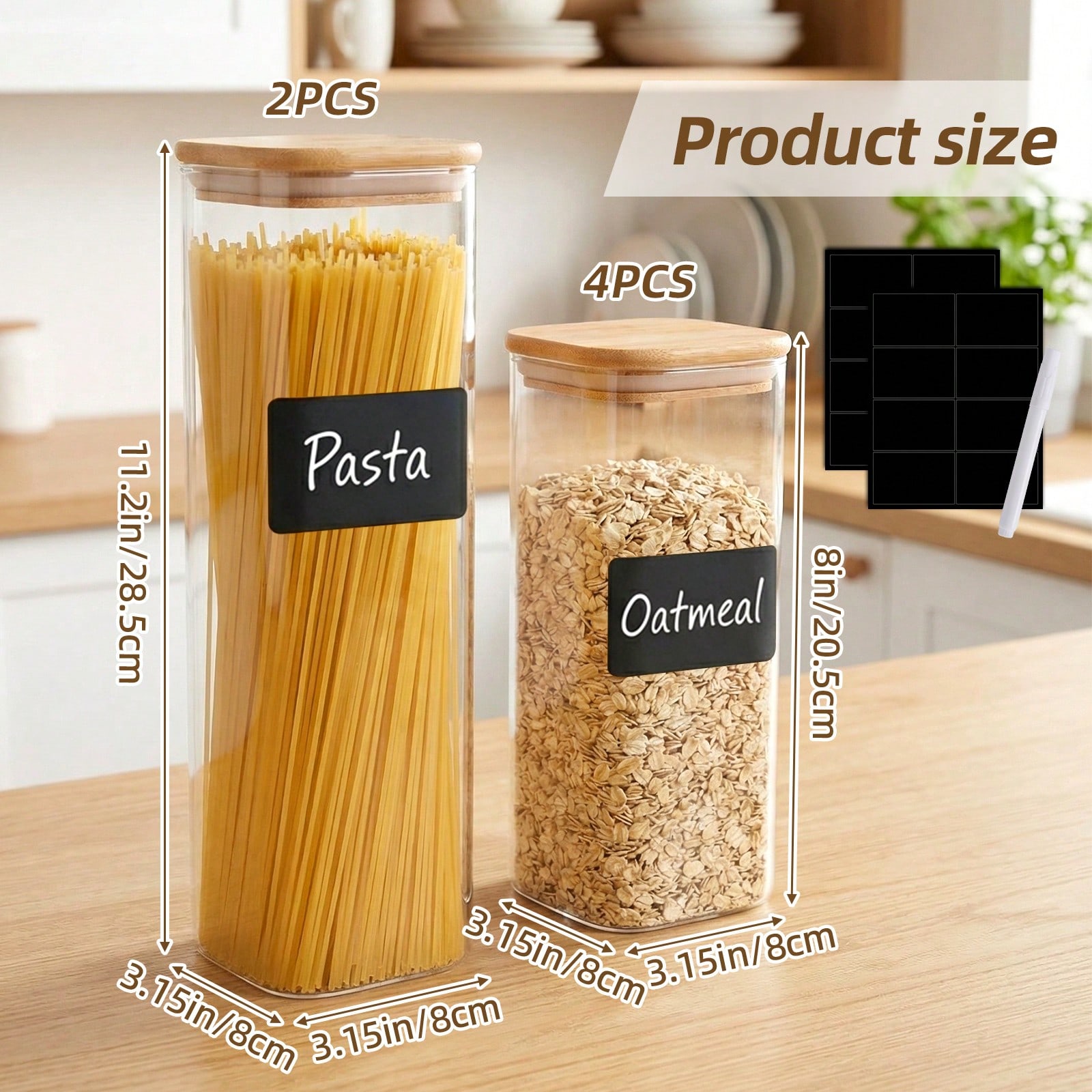 6/12pcs Glass Food Storage Con - Food Storage Pantry recension och pris