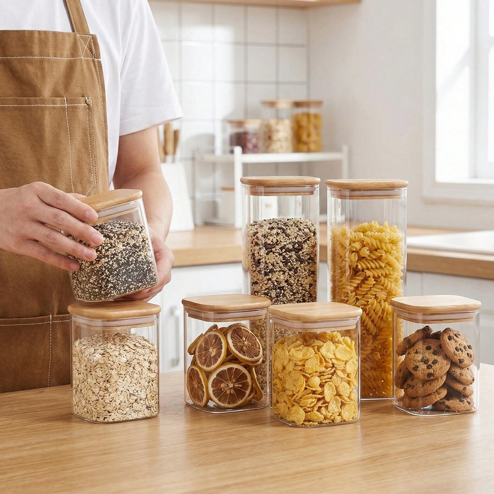 6/12pcs Glass Food Storage Con - Food Storage Pantry recension och pris