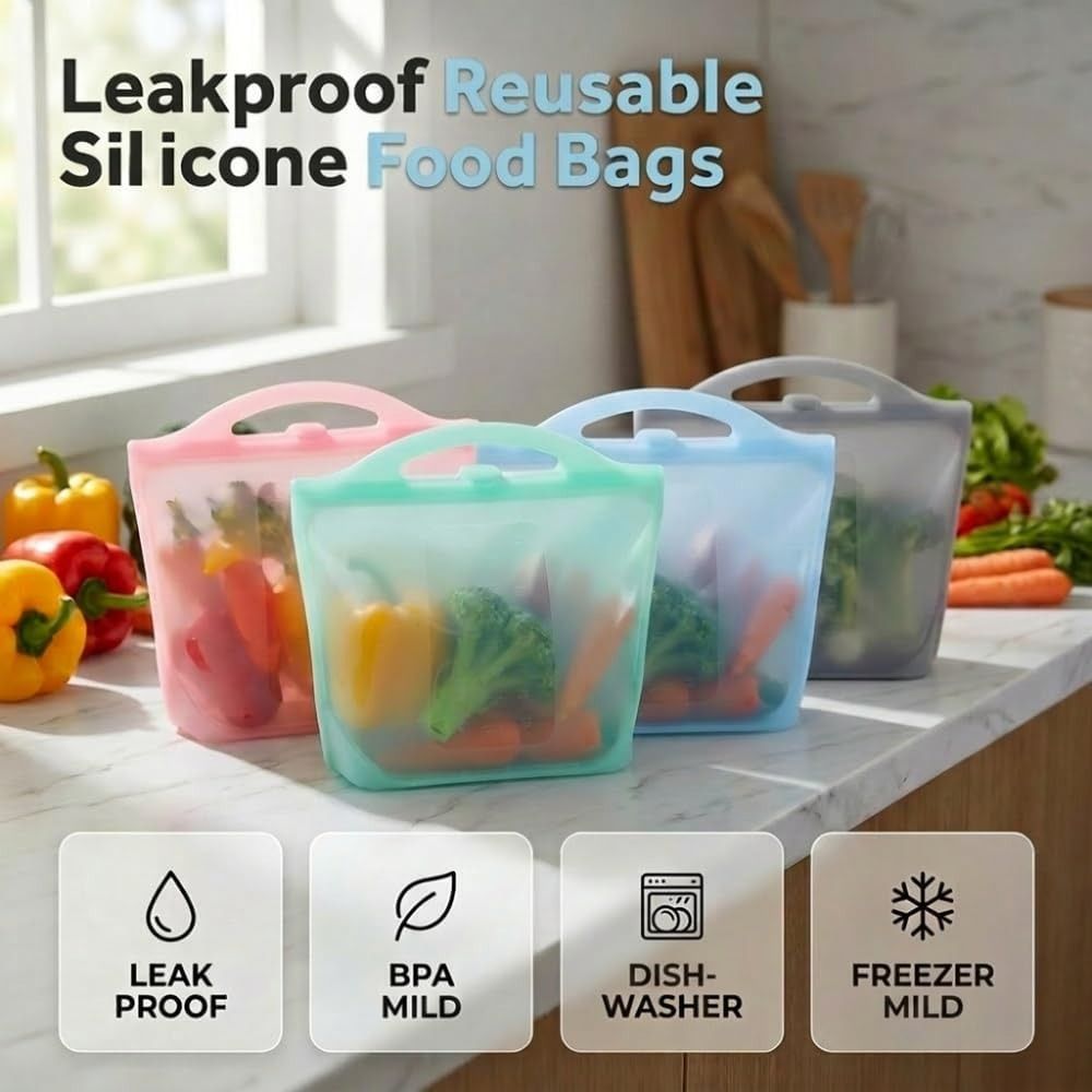 1500ml Food Storage Bags Reusa - Food Storage Ziploc recension och pris