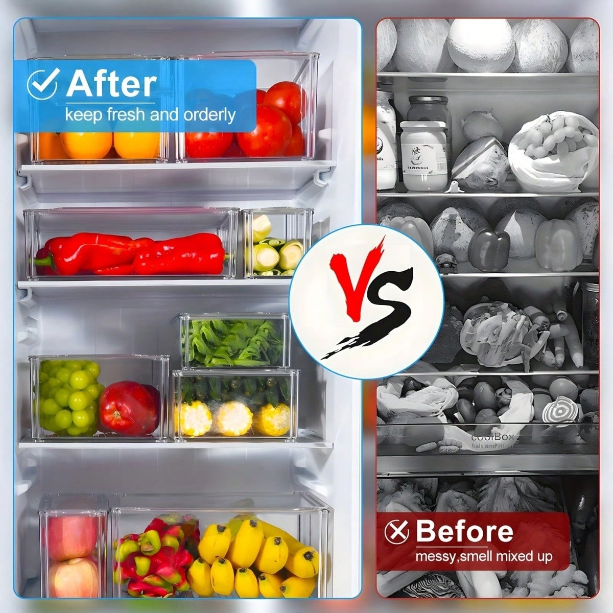 7/14 Pack Stackable Fridge Org - Food Storage For Refrigerator recension och pris