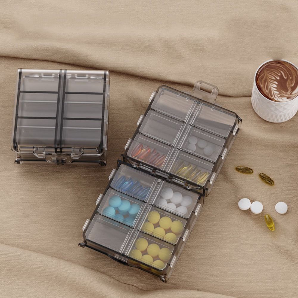 12 Grids Pill Dispenser Box Do - Food Storage Large Plastic Containers recension och pris