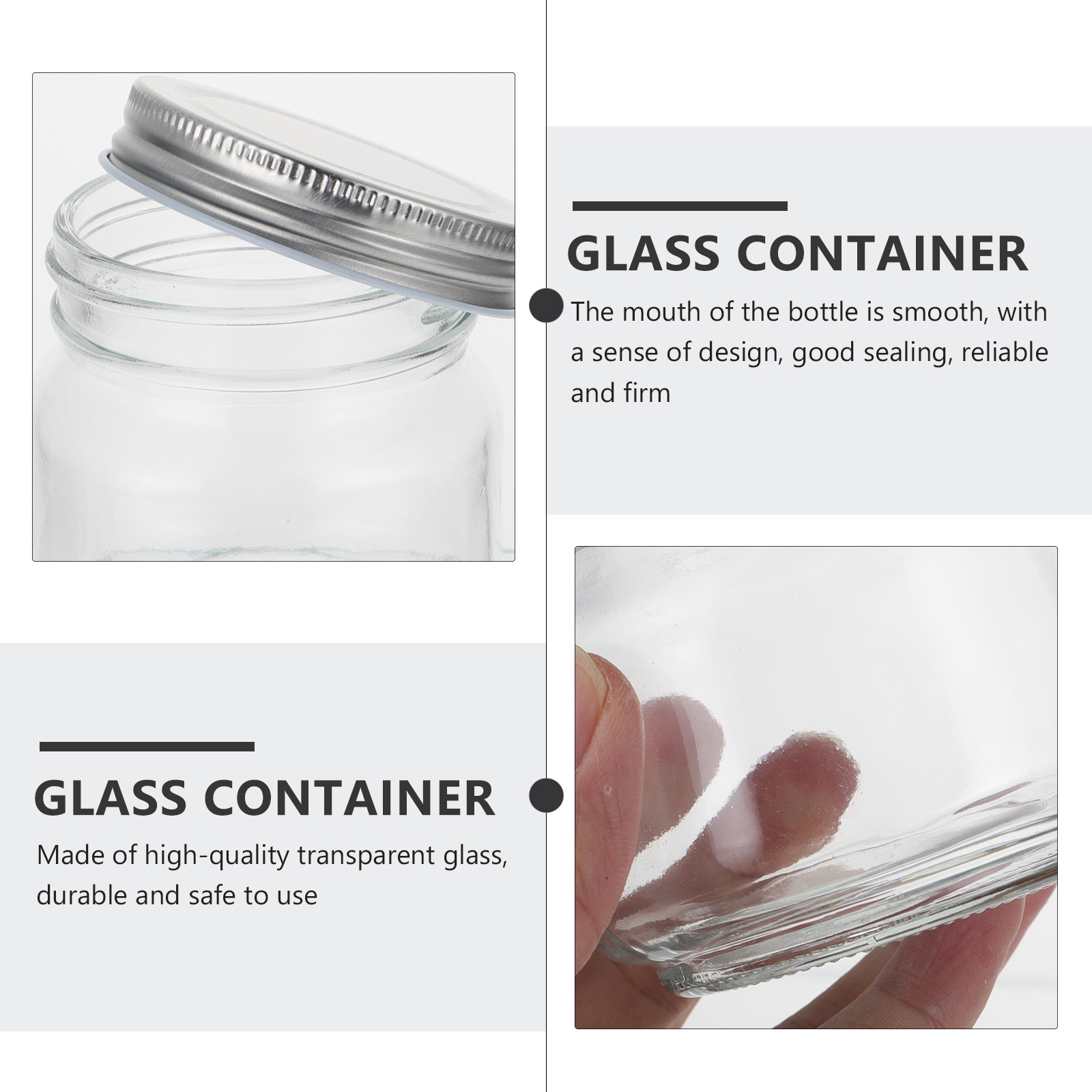 6Pcs Mason Glass Jar Set Thick - Food Storage Set Glass recension och pris