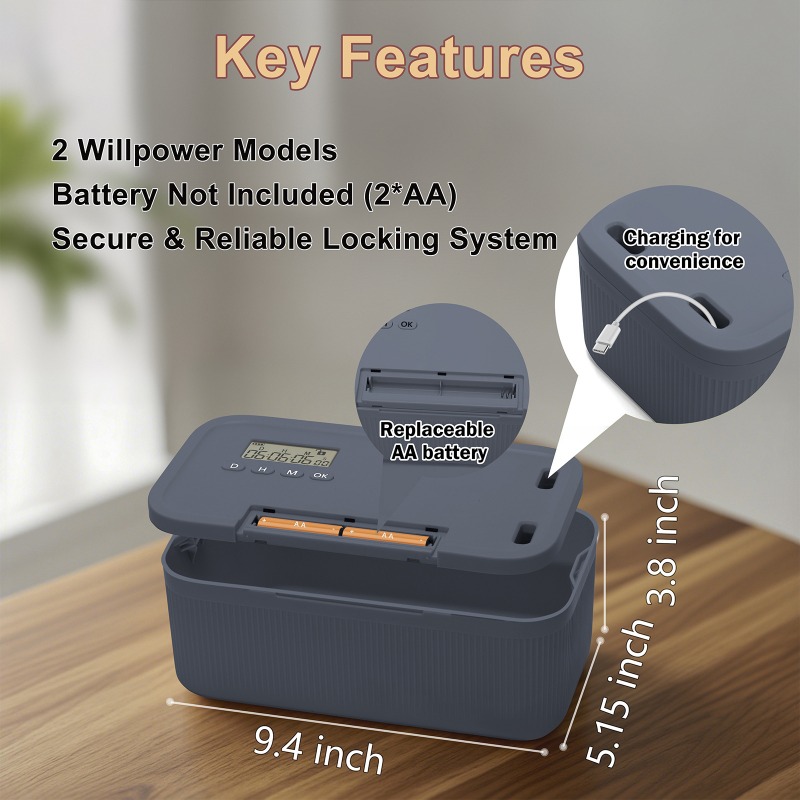 Lock Box with Timer Phone Lock - Food Storage Food Safety recension och pris