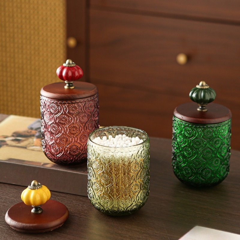 Retro glass cotton swab storag - Food Storage Youtube recension och pris