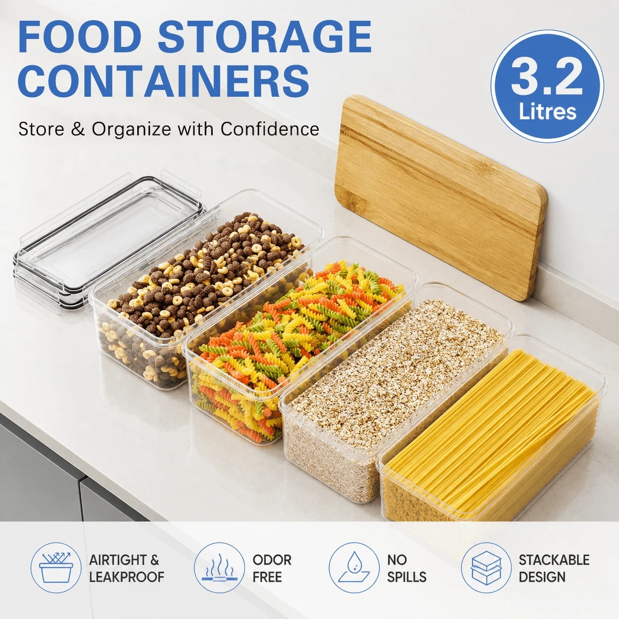 Large Airtight Food Storage Co - Food Storage Large Plastic Containers recension och pris
