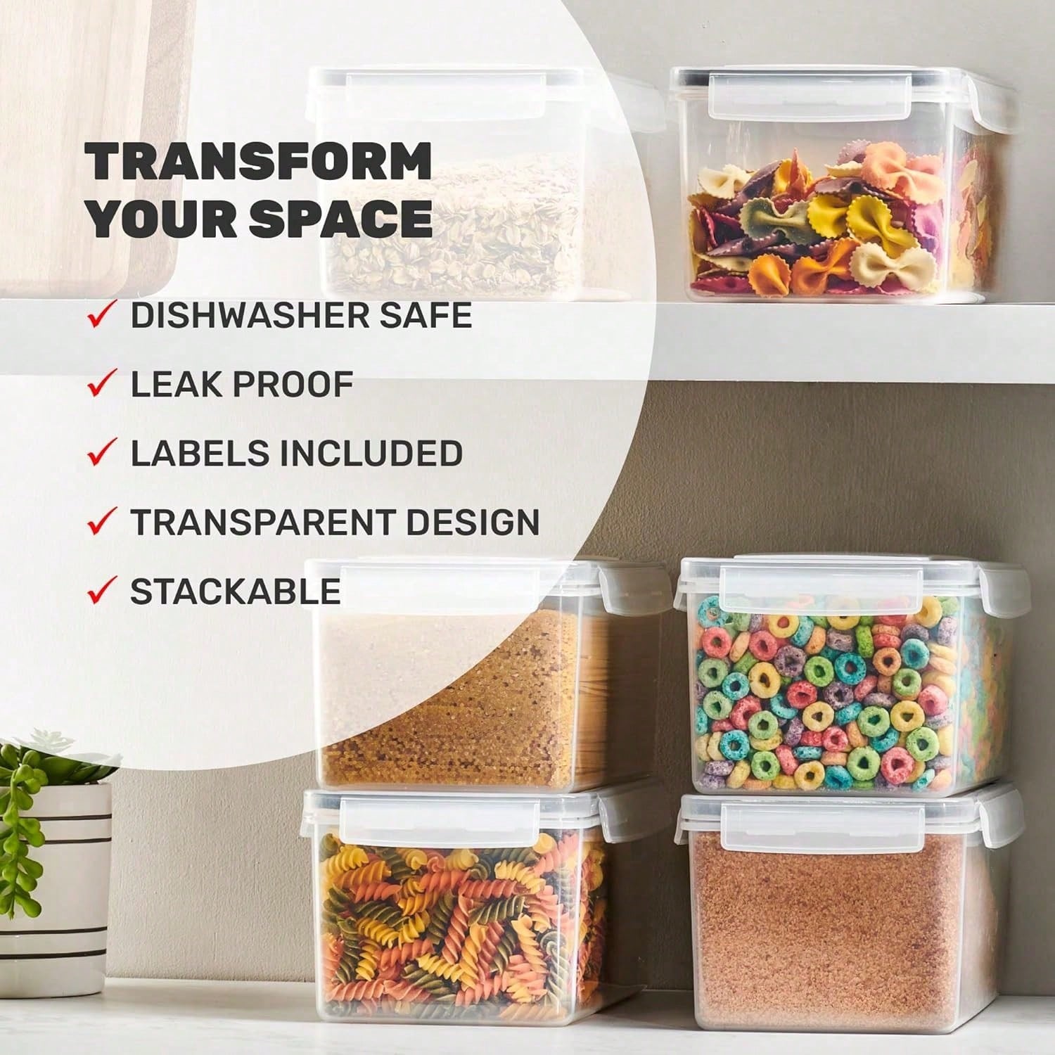 Large Airtight Food Storage Co - Food Storage Large Plastic Containers recension och pris