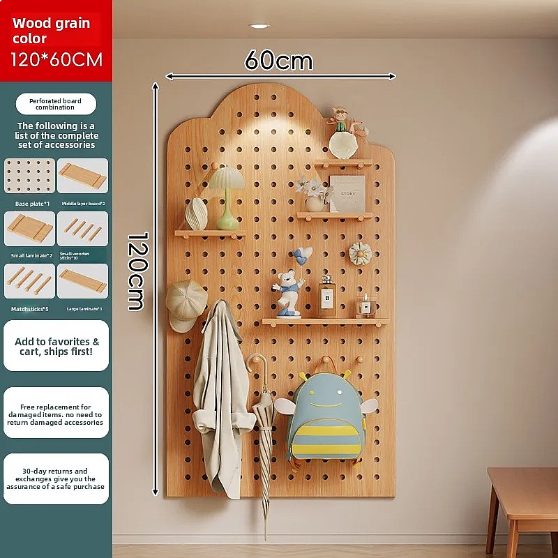 Solid Wood Pegboard Storage Sh - Food Storage For Room recension och pris
