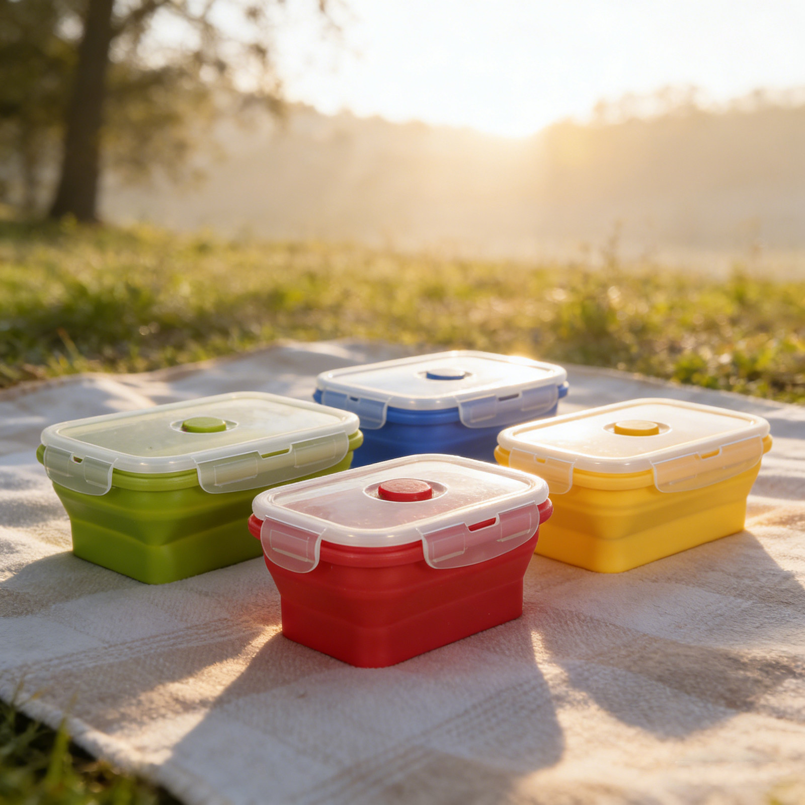 4Pcs Foldable Silicone Lunch B - Food Storage Silicone recension och pris