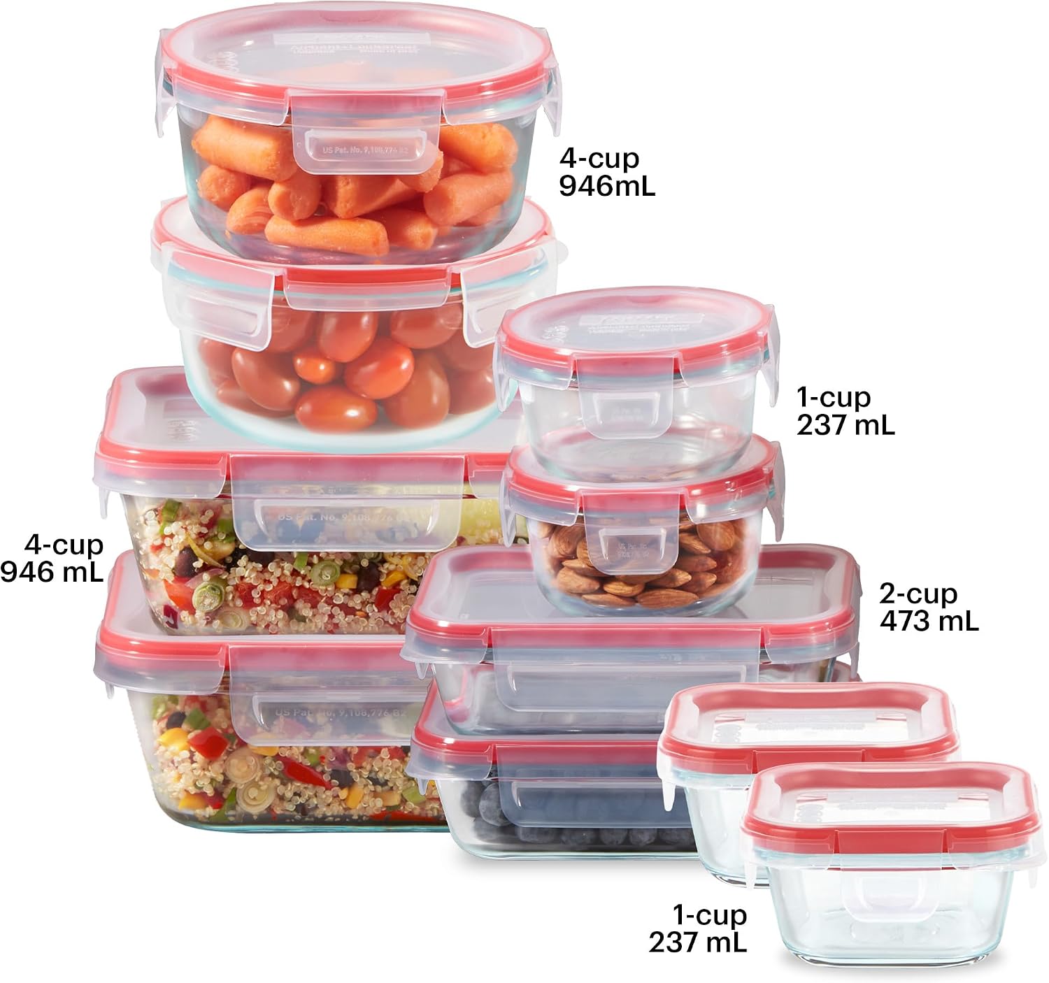Freshlock (10-Pack) Mixed Size - Food Storage Set Glass recension och pris