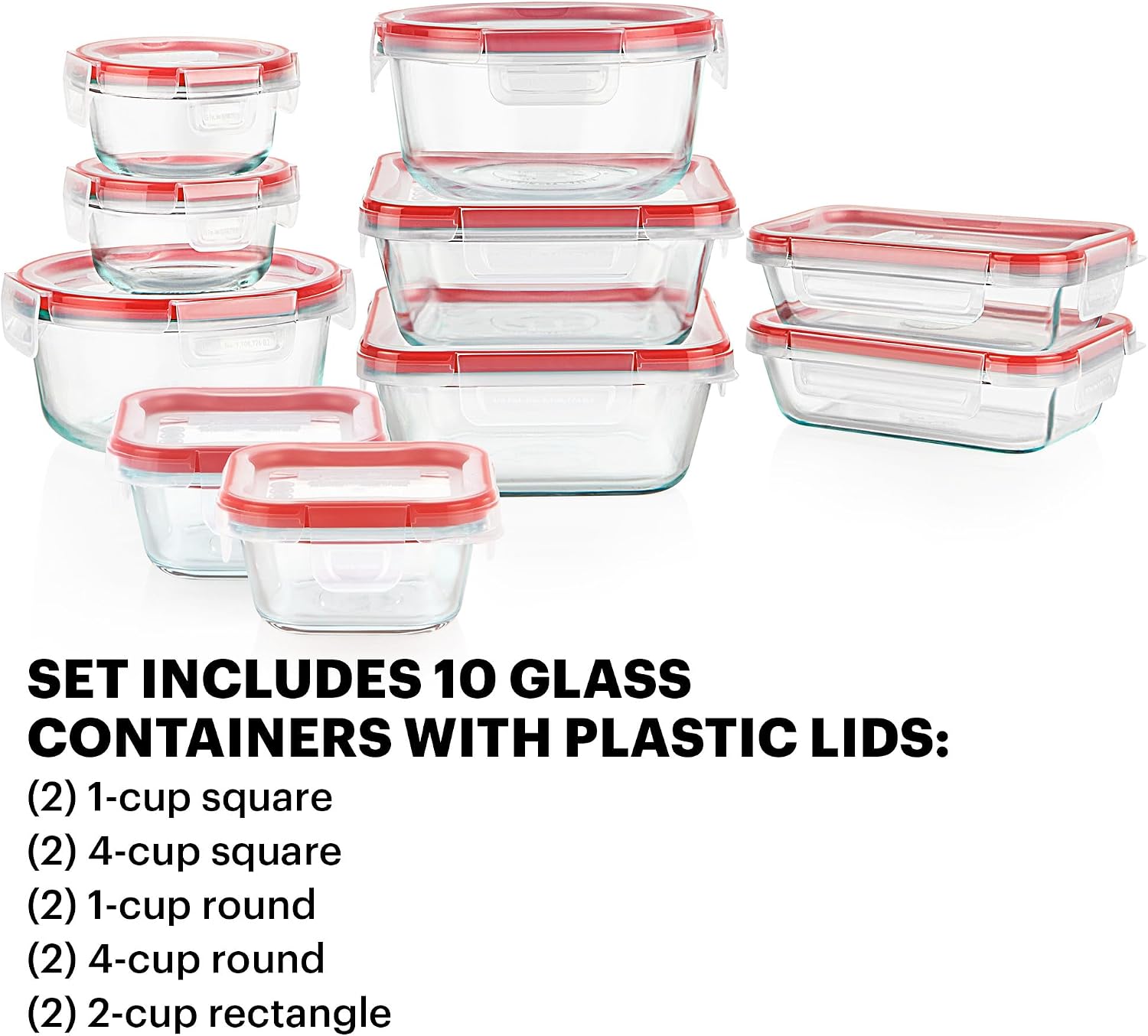 Freshlock (10-Pack) Mixed Size - Food Storage Set Glass recension och pris