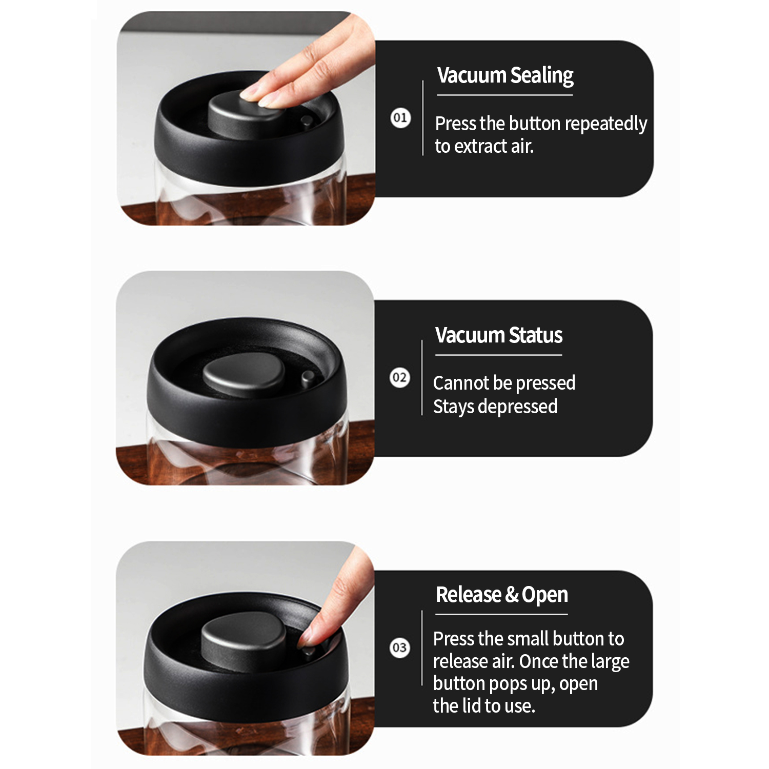 OANKR Vacuum Coffee Canister 5 - Food Storage Glass recension och pris