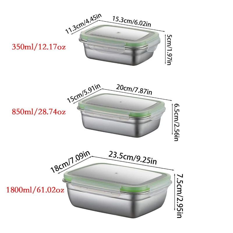 304 Stainless Steel Lunch Box  - Food Storage Silicone recension och pris