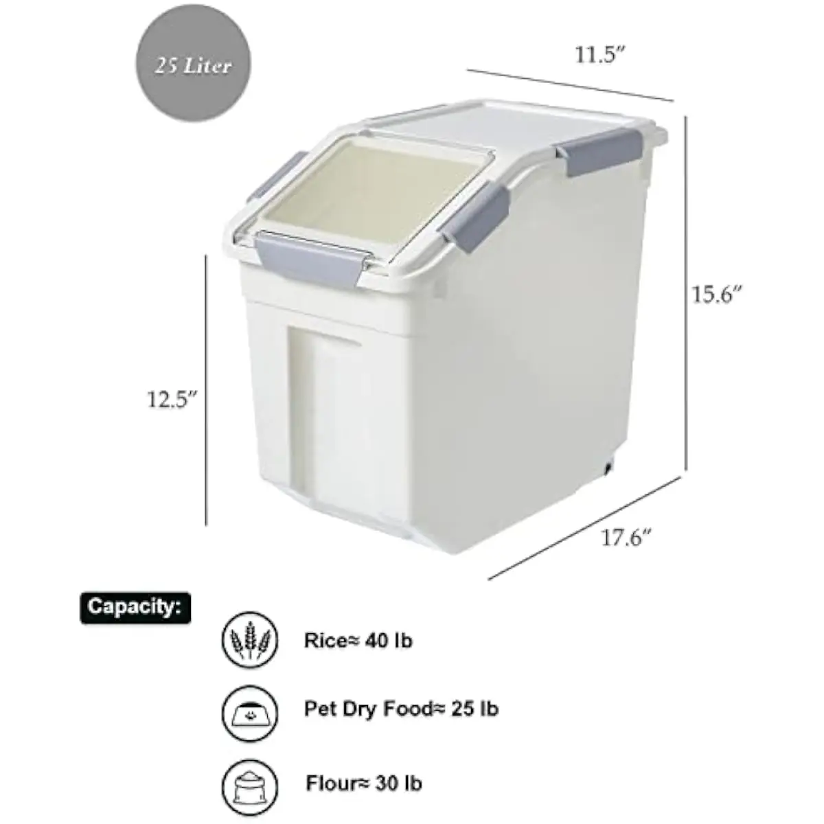 25L Airtight Food Storage Bin  - Food Storage Silicone recension och pris