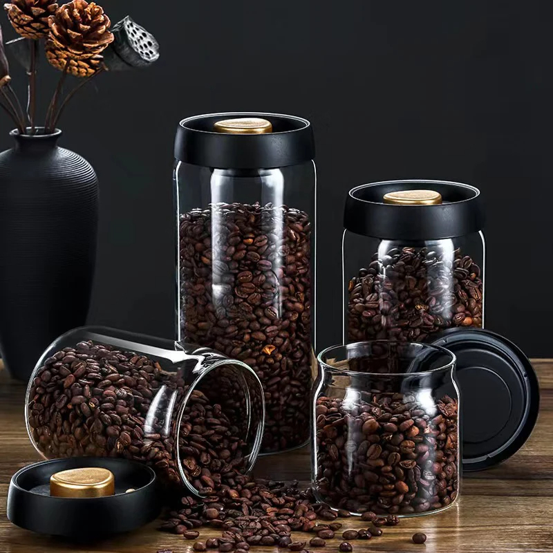 Coffee beans vacuum sealed jar - Food Storage Set Glass recension och pris