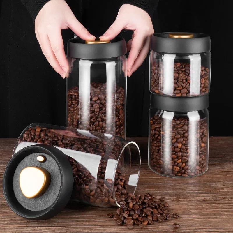 Coffee beans vacuum sealed jar - Food Storage Set Glass recension och pris