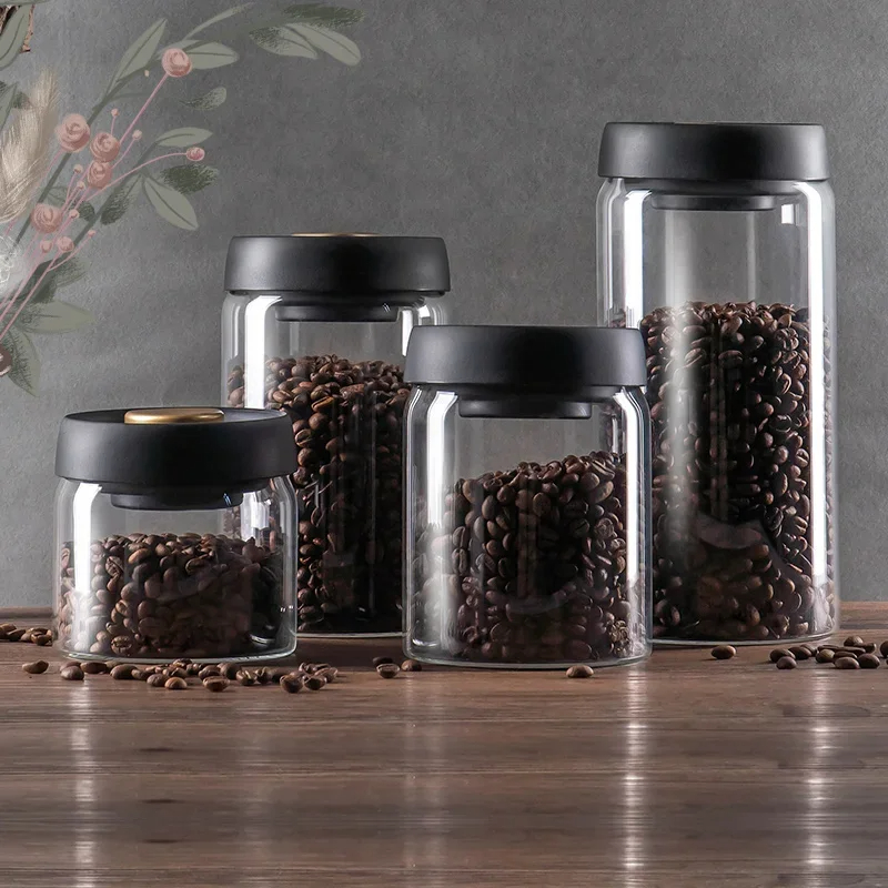 Coffee beans vacuum sealed jar - Food Storage Set Glass recension och pris