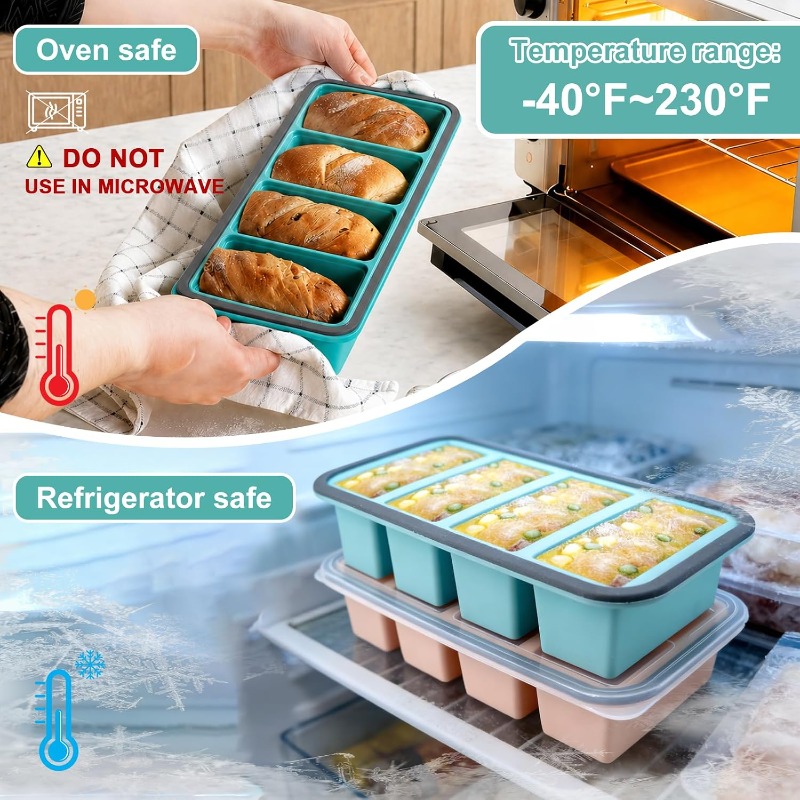 Silicone Freezer Molds with Li - Food Storage Silicone recension och pris