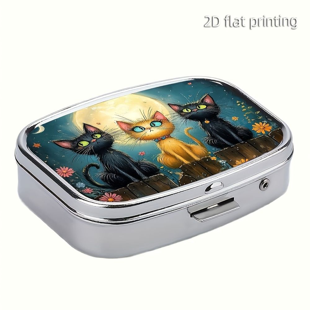1 Cute Cat-Shaped Metal Pill B - Food Storage Food Safety recension och pris