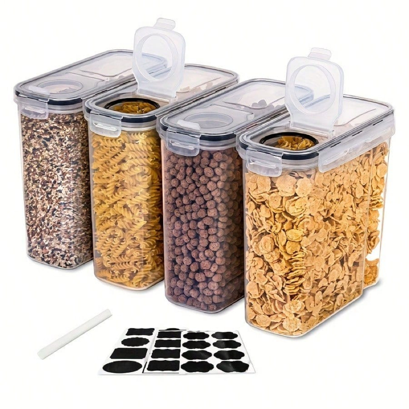 4 Pack Airtight Cereal Dry Foo - Food Storage Pantry recension och pris