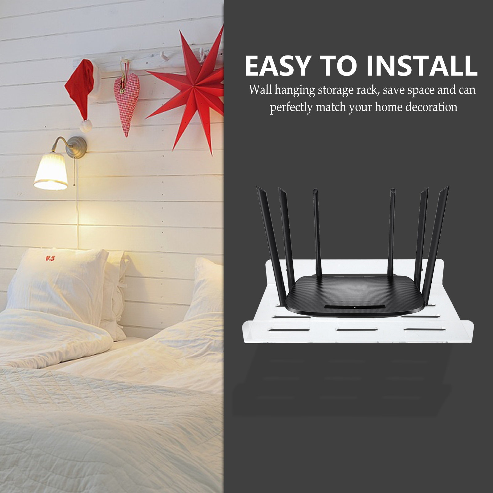 1Set Router Storage Rack Wall  - Food Storage And Organizer recension och pris